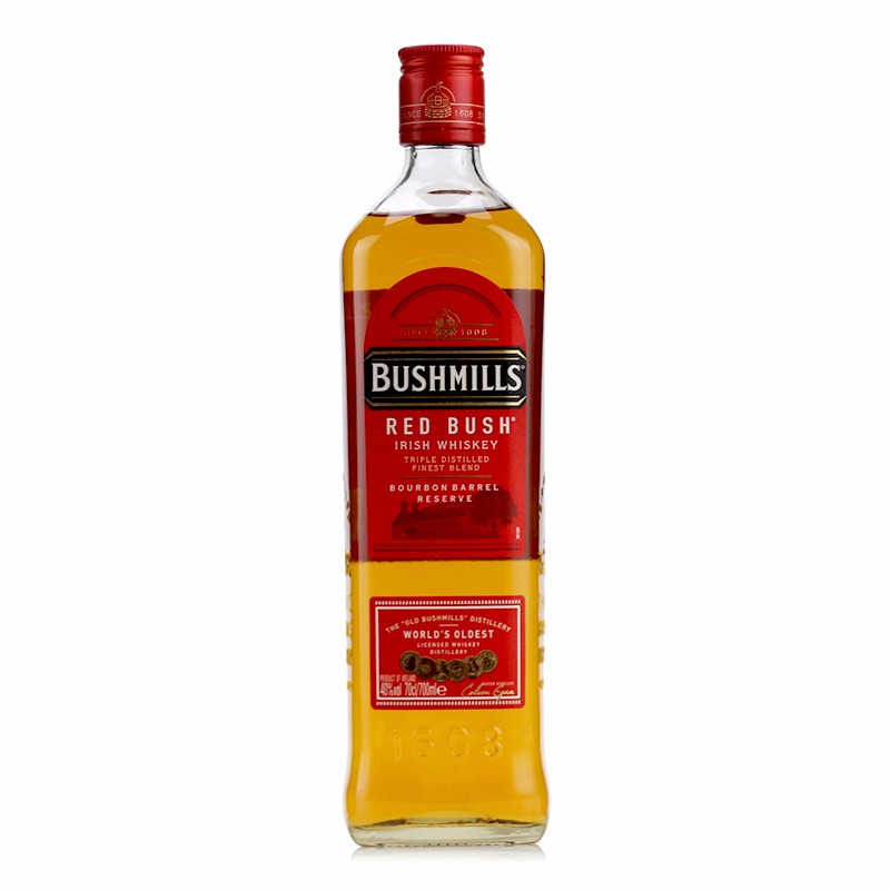百世醇爱尔兰进口洋酒  Bushmills 布什米尔斯 奥妙 布什米尔 威士忌 红标Red Bush