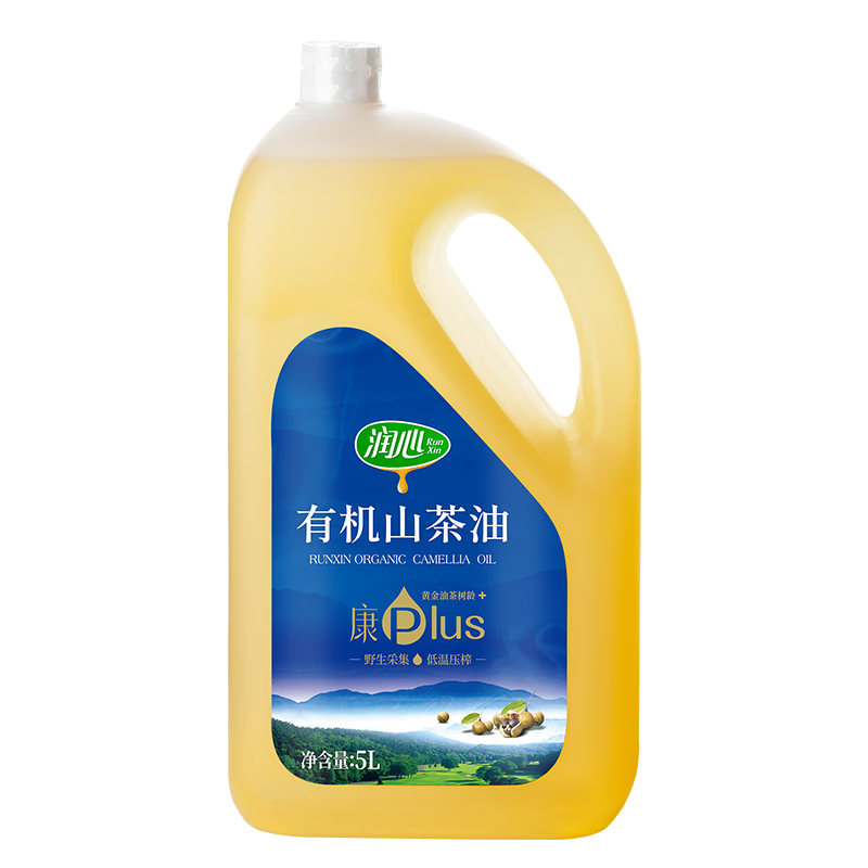 润心（RUNXIN） 润心有机油茶籽油5L康plus 低温物理压榨山茶油 冷榨茶油食用油