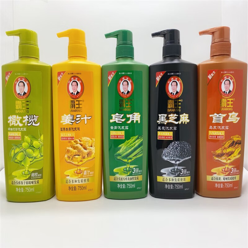 霸王洗发水姜汁首乌乌发黑芝麻黑亮人参皂角温养去屑洗发液 人参养润