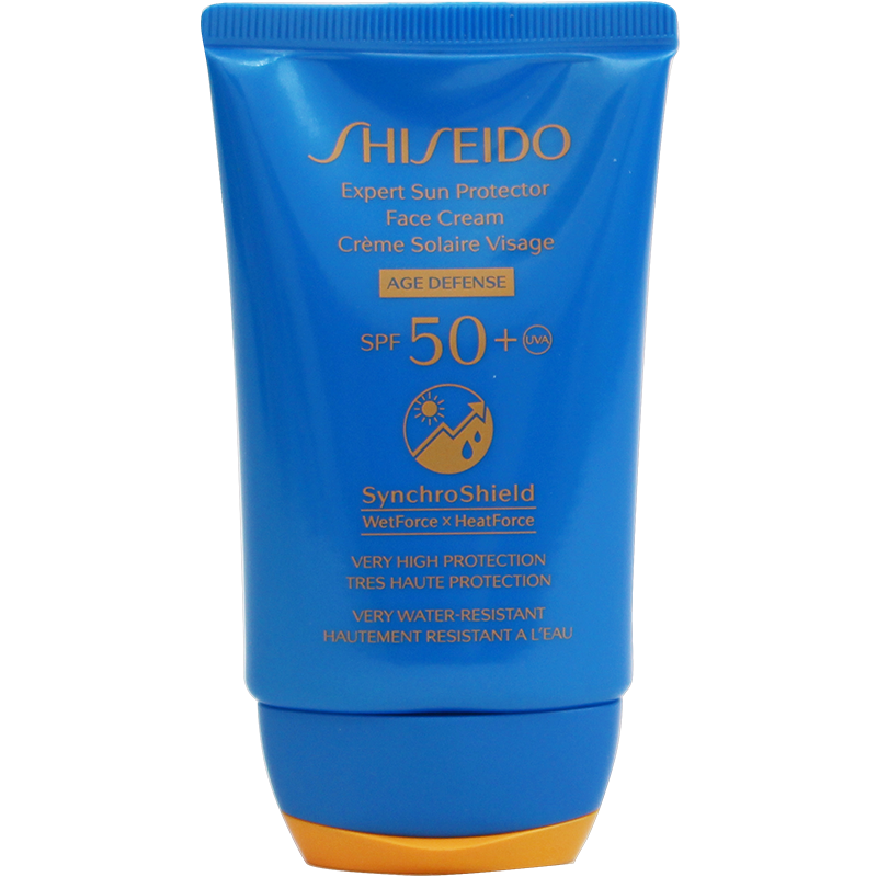 资生堂（Shiseido）蓝胖子防晒霜SPF50隔离新艳阳夏臻效水动力防晒乳 面部50ml（法国版）23.10到期