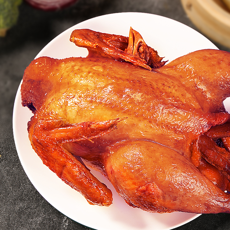 老式烧鸡整只扒鸡德州烟熏熟食鸡肉五香鸡特产烤鸡 老式熏鸡600gx1只