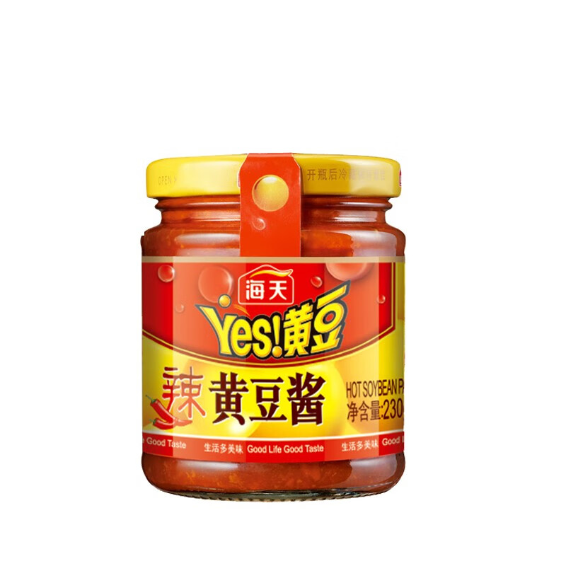 海天辣黄豆酱230g小瓶装拌面酱蘸酱炸酱面调料豆瓣酱香辣酱料 一瓶