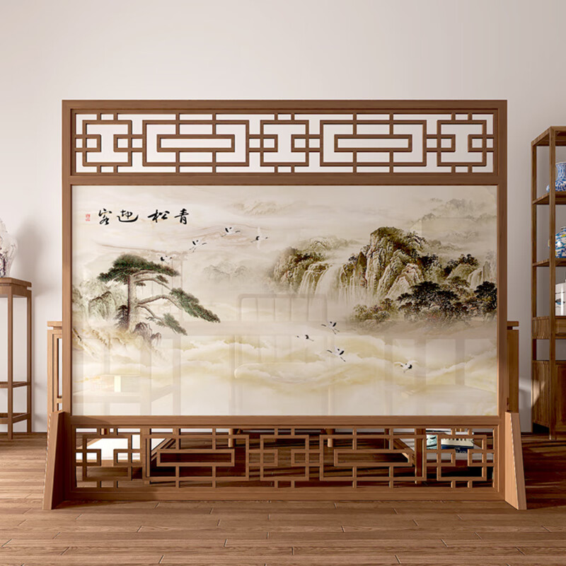 缘古屋屏风隔断客厅正对入户门遮挡风水房间办公室卫生间门实木玄关墙