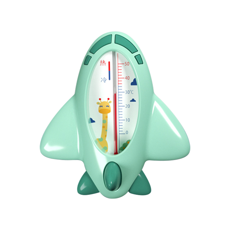 马博士水温计婴儿洗澡温度计宝宝室内测水温新生儿浴盆水温计绿色小飞机