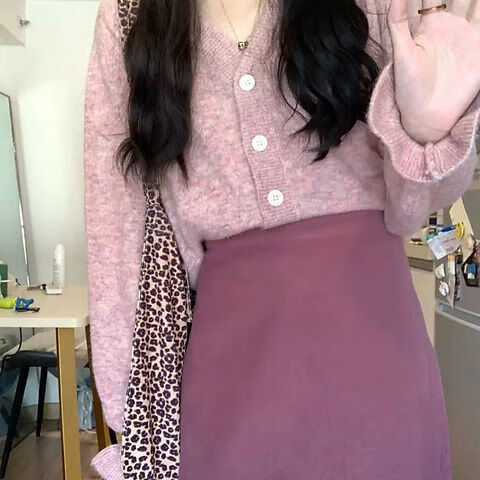 奔瑜沙漏型身材微胖女生穿搭秋冬套装早秋休闲初秋新款女装奶系御姐裙