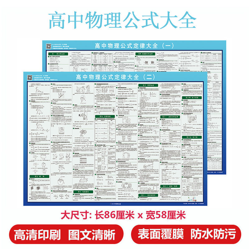 高中理科知识挂图学习物理化数学生物重难点通用墙贴汇总全套学霸