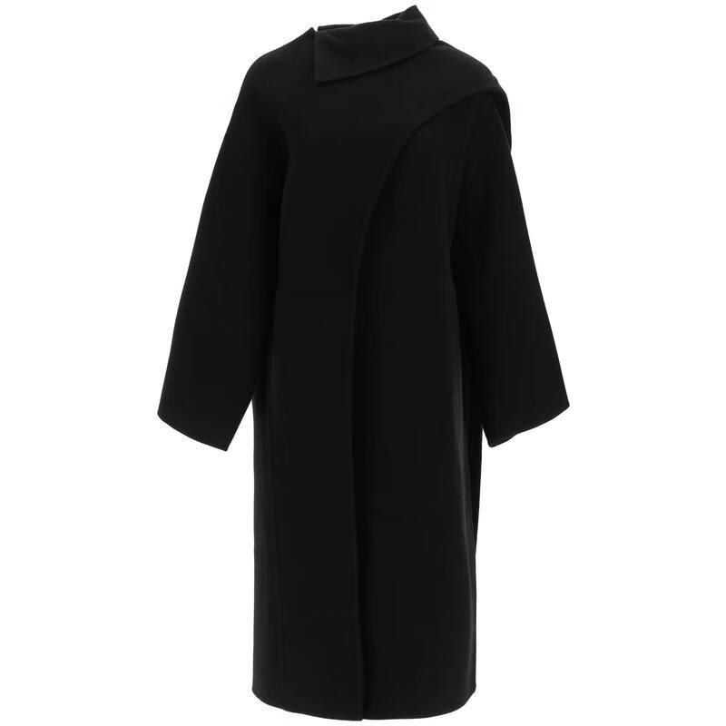 alaia女士virgin 黑色初剪羊毛围巾大衣 black 36