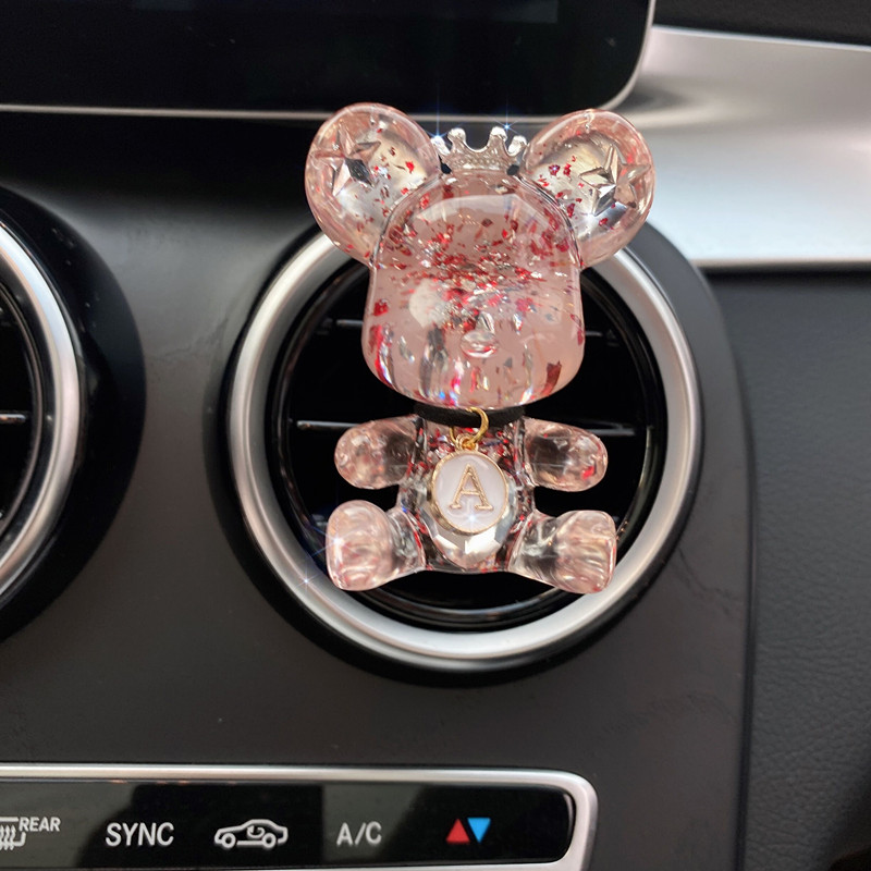 汽车摆件车载香薰车内空调出风口香水夹装饰卡通小熊饰品可定制 glary