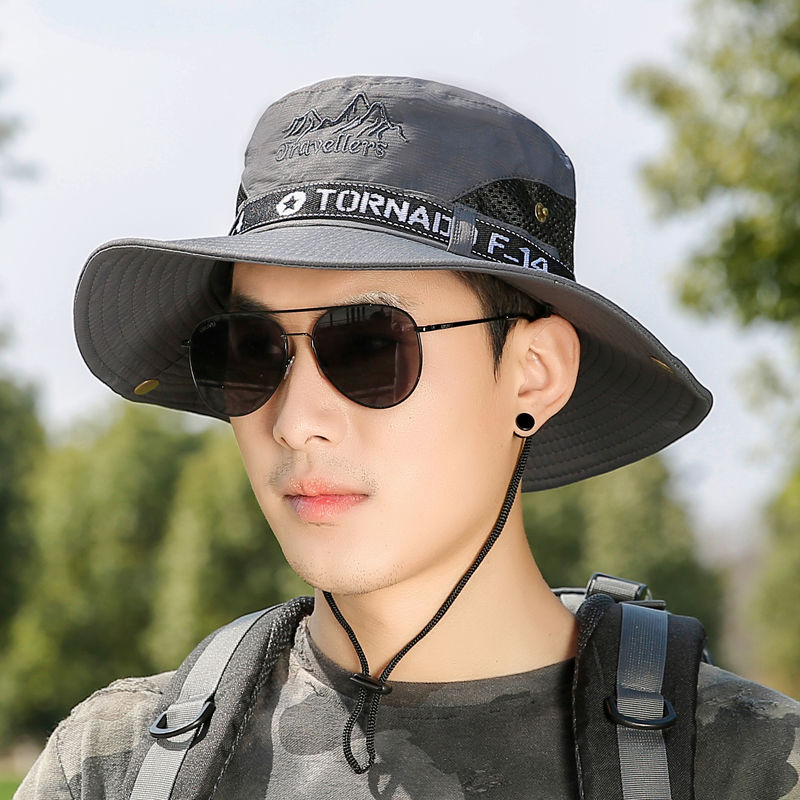 【女神专属】遮阳帽男遮脸防紫外线防晒太阳帽男士钓鱼帽子户外登山
