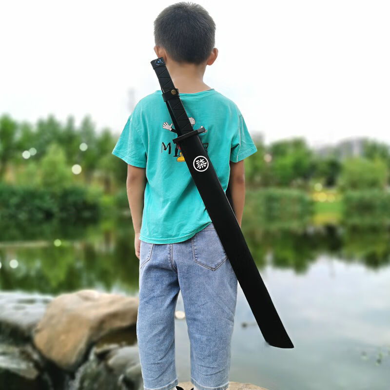 刺客伍六七魔刀特大号刀剑道具儿童玩具刀夜光版 蓝色魔刀80cm 皮鞘