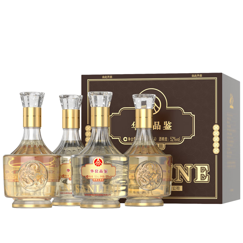 �ٽ��ۣ�����Һ ��λƷ��  52�Ȱ׾�500ml*4ƿ���װ