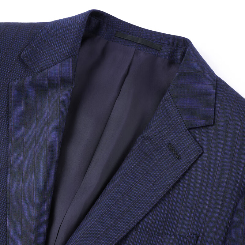 MAYOR男装 Loro piana150支全羊毛面料条纹西服上衣 深蓝 175A (175/96A)