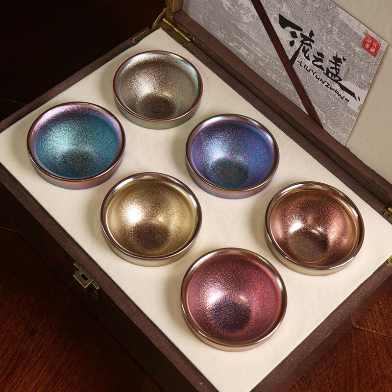 闽北建盏丨流云盏魏强手作束口六色陶瓷家用品茗喝茶小茶杯大师级建盏