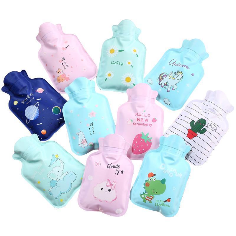 【现货现发】热水袋注水暖水袋防爆灌水中号装水暖手宝毛绒女学生北极象 印花款随机【1只装 没有+】