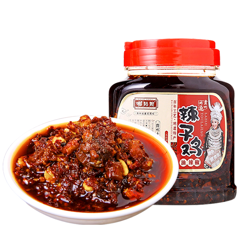 苗姑娘 辣椒醬 辣子雞辣椒醬750g*1桶 拌飯拌面醬貴州特產(chǎn)雞肉秘制醬
