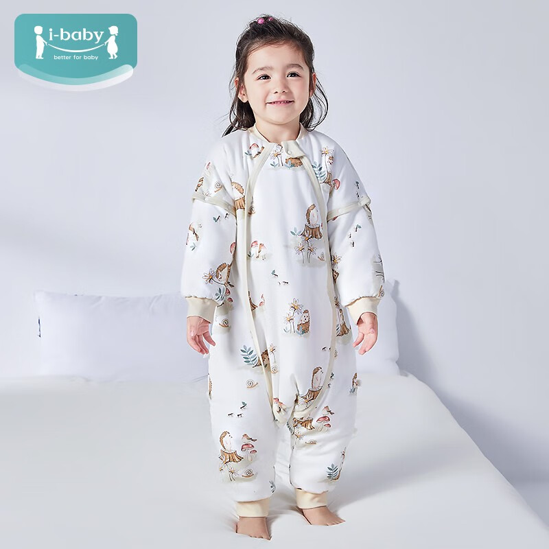 ibaby恒温睡袋婴儿分腿式防踢被长绒棉儿童睡袋【暖气房适用】FF 【双层针织棉-不夹棉款】灌木刺猬（室温24-28℃） 100码