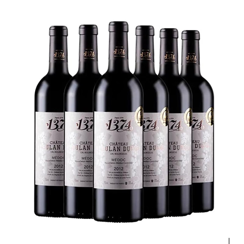 1374乐朗 古堡干红葡萄酒  全家桶6支整箱装 波尔多梅多克AOC级 法国原瓶进口红酒