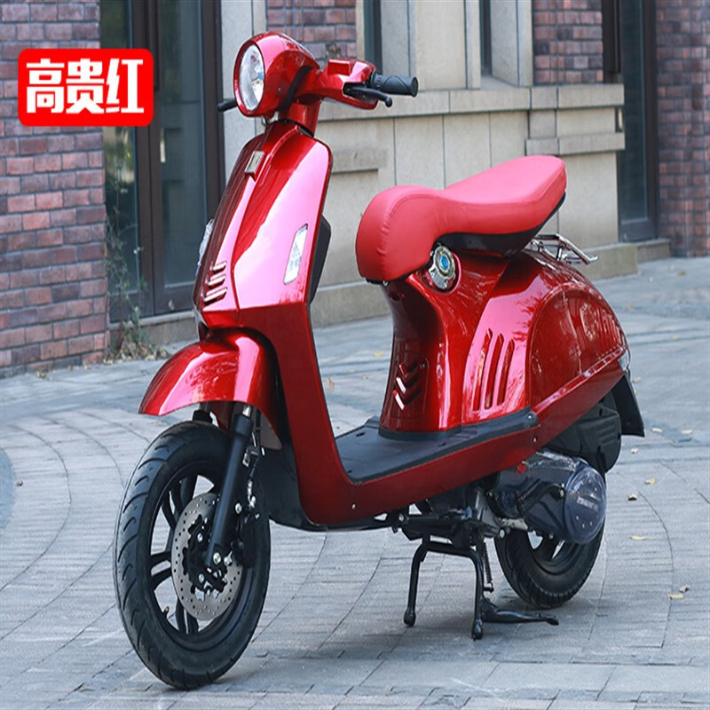 岭溪复古罗马假日国四125cc电喷踏板车摩托车燃油比亚乔款 红色
