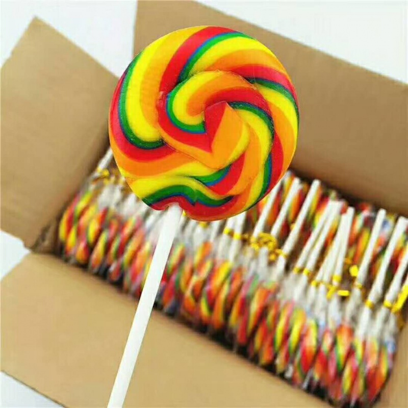 17克散装五彩棒棒糖彩虹水果糖零食批发休闲食品儿童零食 1*100支