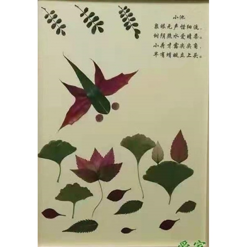 小学生树叶粘贴画 幼儿园秋亲子活动创意制作叶子材料包手工diy 古诗