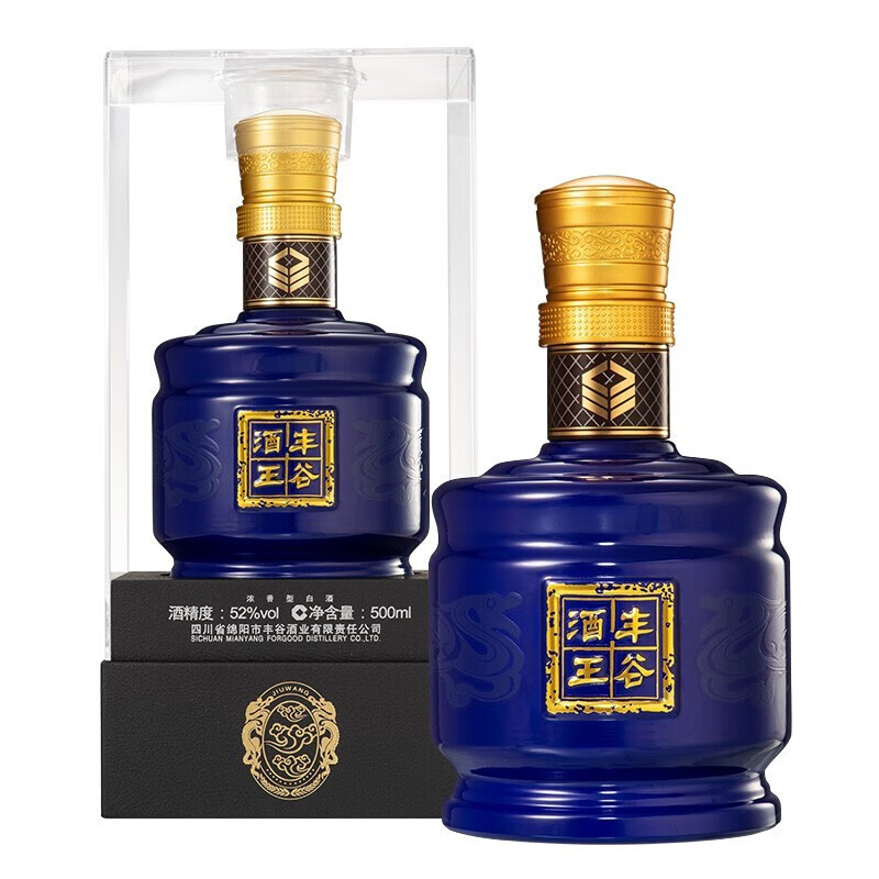 丰谷酒 丰谷酒王 浓香型白酒 52度 500ml 1瓶 丰谷酒王蓝金单瓶
