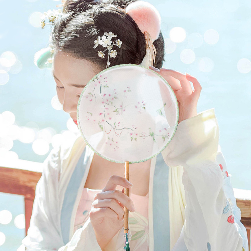 极度空间 扇子 生日礼物扇子古风夏天团扇女扇中国古风拍照舞蹈扇花香