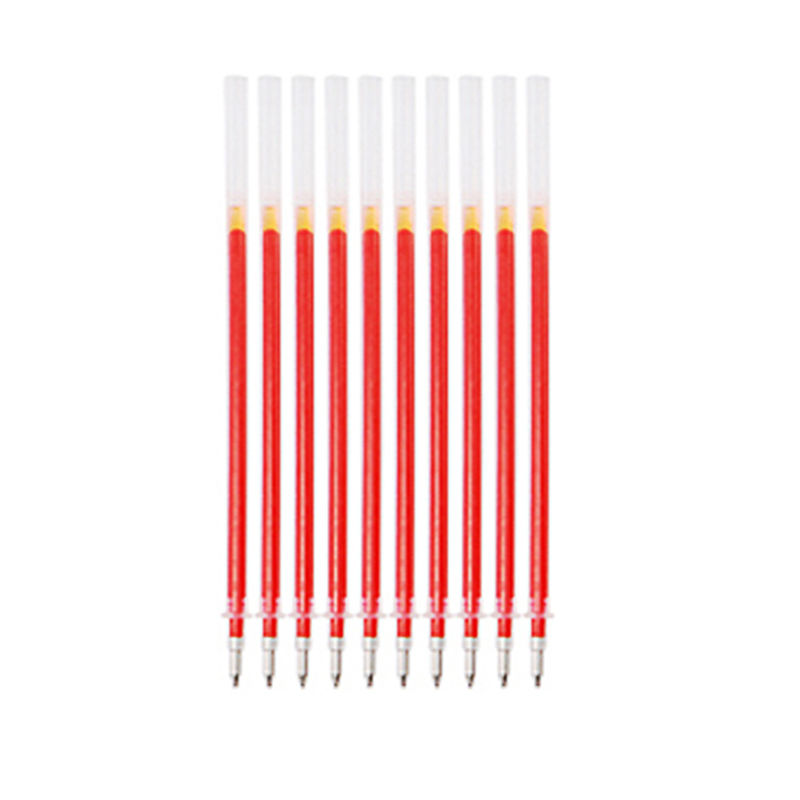 x中性笔笔芯0.38/0.5碳素水笔芯黑色红色蓝色办公学生文具批发旭泽 红色头0.5 30支笔芯+1支笔