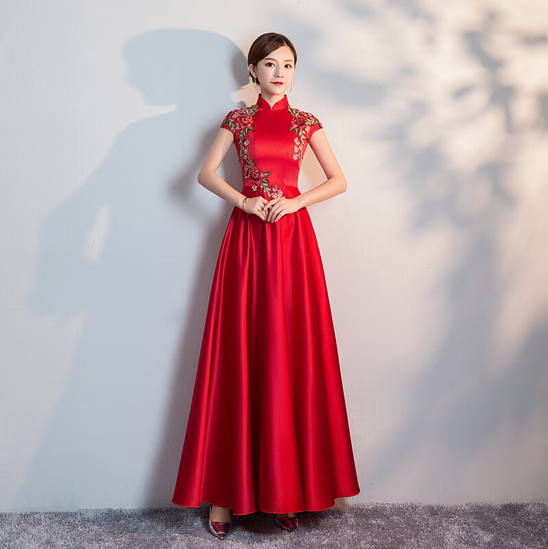 歌珀尼礼仪小姐礼服旗袍学生合唱演出服迎宾颁奖中国风高端长裙 11号