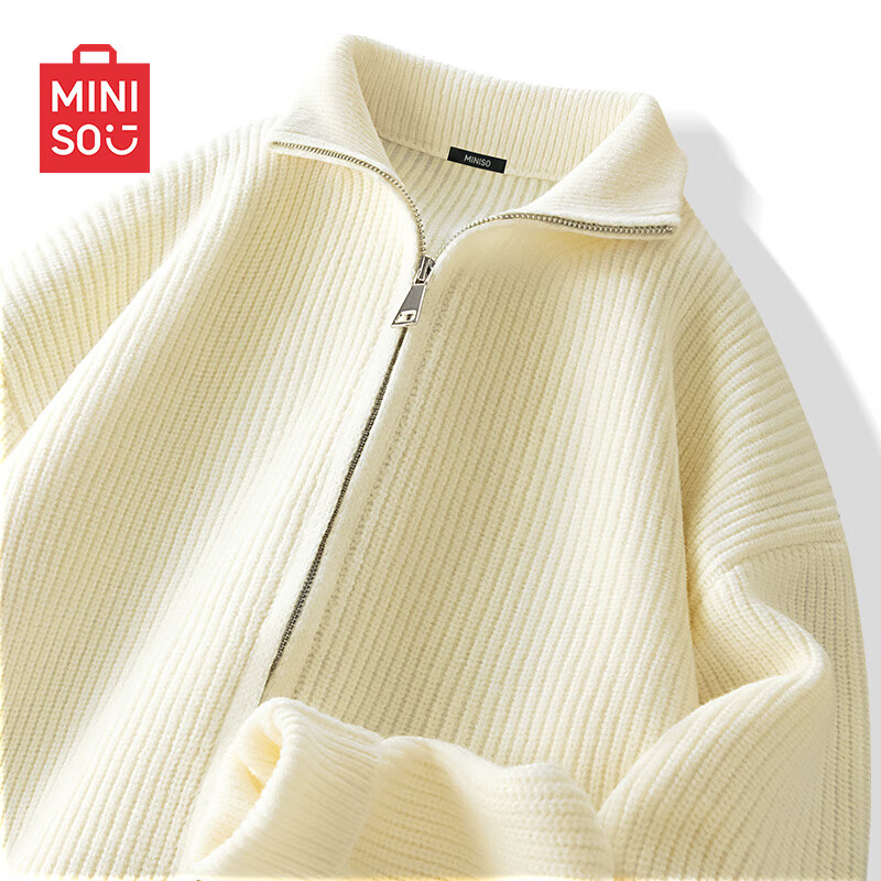 ���ڲ�����������Ʒ��MINISO������˫���������ë����2025�ﶬ�¿�����������֯ë�����⴩ �װ�(��ɫ) L 175(����120-140��) 109.9Ԫ