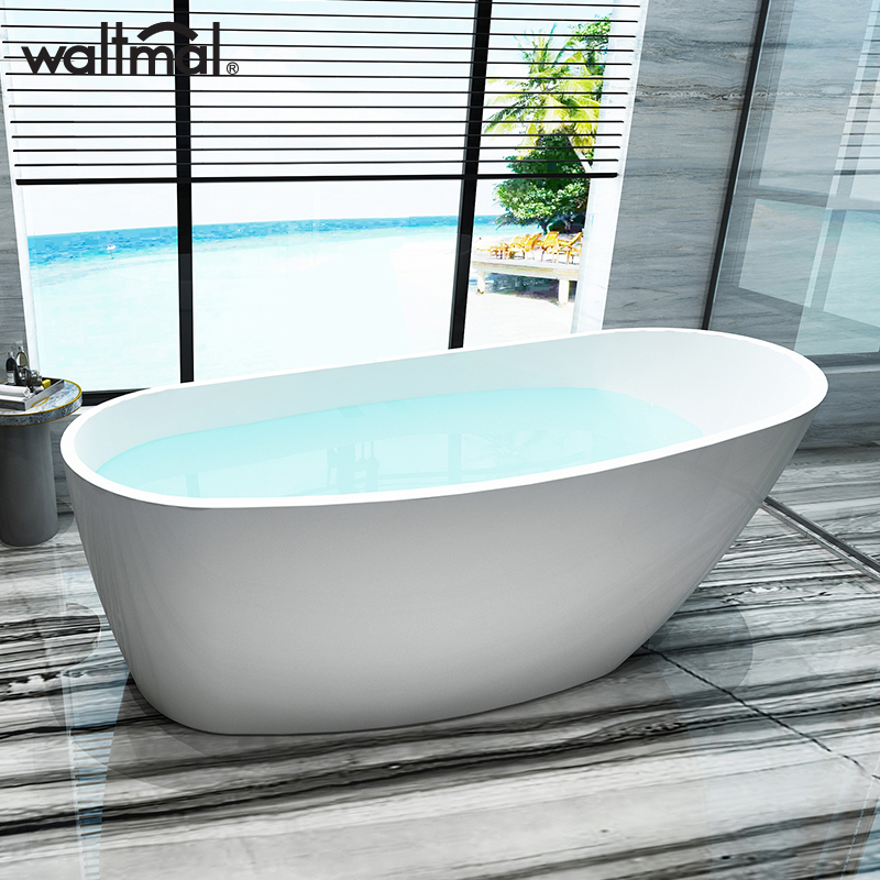 沃特玛（Waltmal） 独立浴缸 亚克力浴池浴家用承认浴缸 欧式浴池 1.4-1.7米 空缸不带龙头 约1.6米
