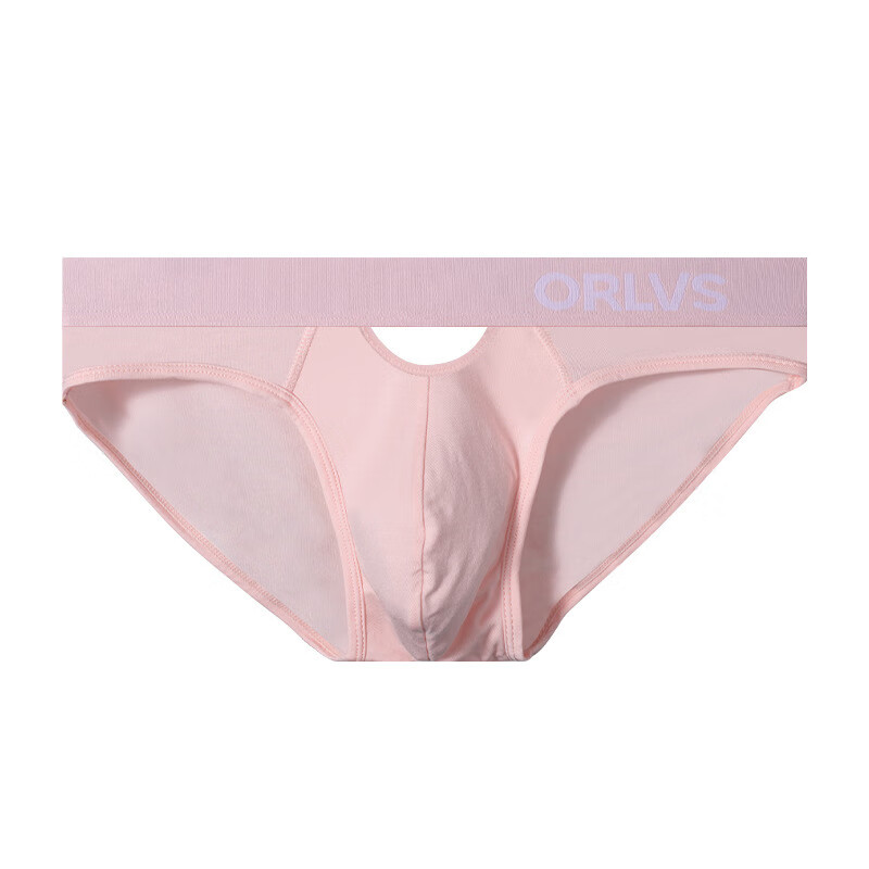 xvcoorlvs马卡龙粉色内裤男性感前后破洞舒适莫代尔薄纯色低腰三角裤