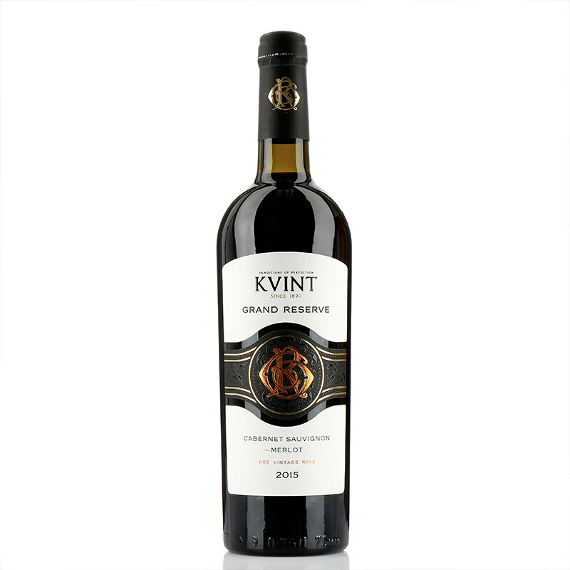 kvint摩尔多瓦原瓶进口红酒 克文特 2015混酿赤霞珠梅洛干红葡萄酒 【 单支】750ml*1瓶