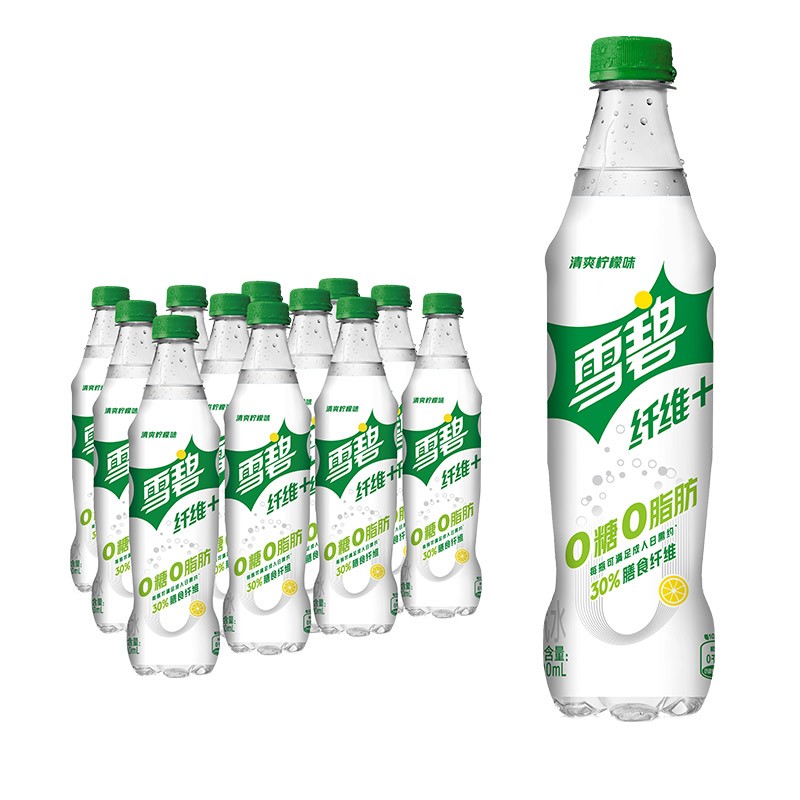 雪碧sprite 雪碧纤维  柠檬味 无糖零卡零糖 汽水 碳酸饮料 500ml*12