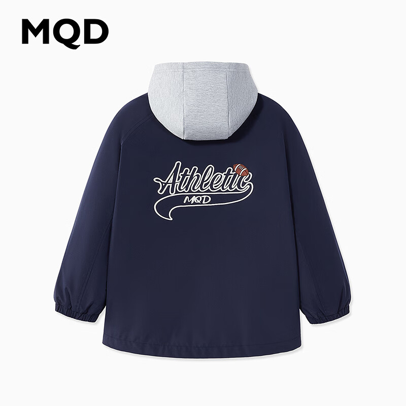 MQD童装男大童24春潮酷休闲百搭风衣 藏青 140