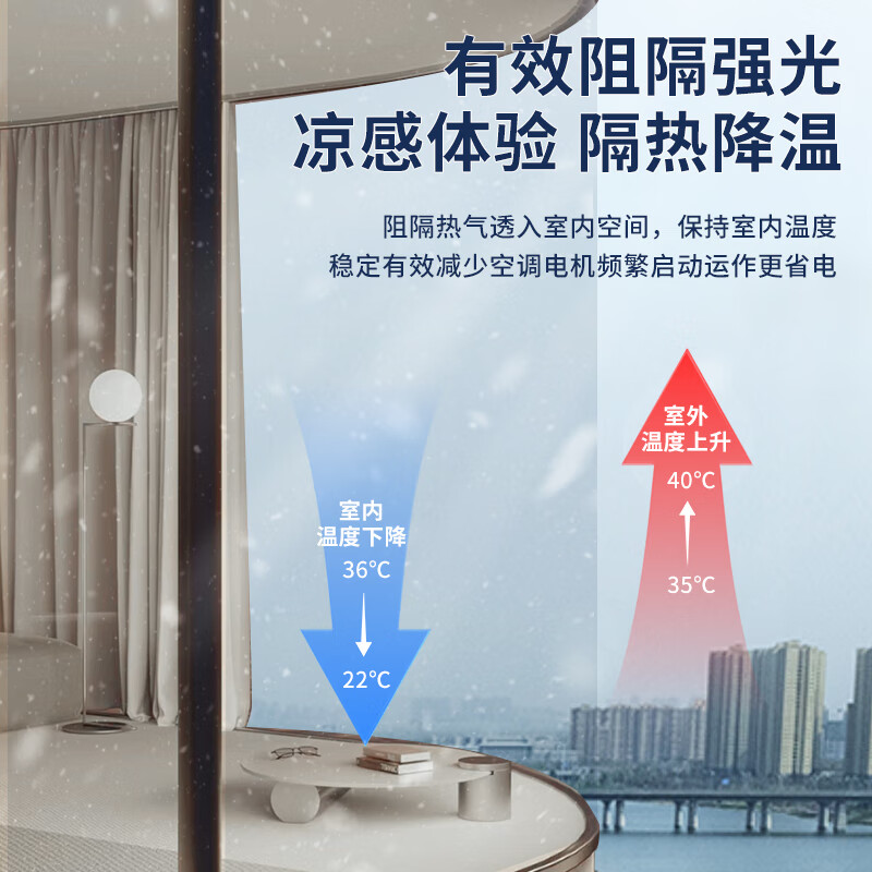 美纳美防晒隔热膜家用窗户玻璃贴膜单向透视太阳膜卧室厨房阳台遮光贴纸 【防晒隔热】钻石灰90cm*5米