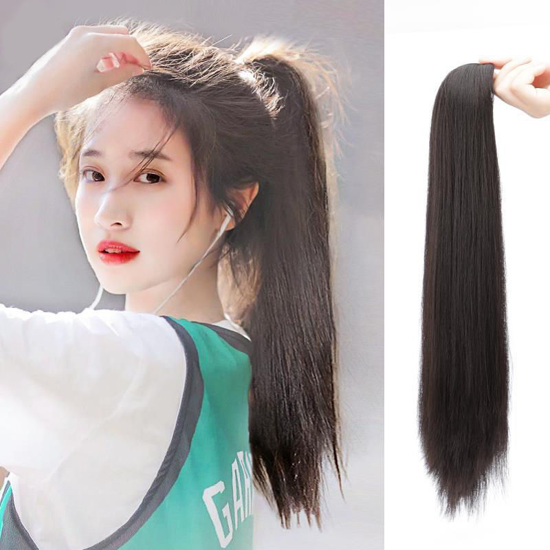 贝丽丝假发女马尾长发夏抓夹式仿真发网红高马尾辫绑带式自然微卷假