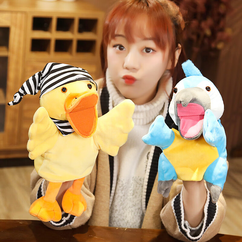 璇卉熊   宝宝互动可张嘴手偶腹语玩具动物手套人物表演公仔幼儿园