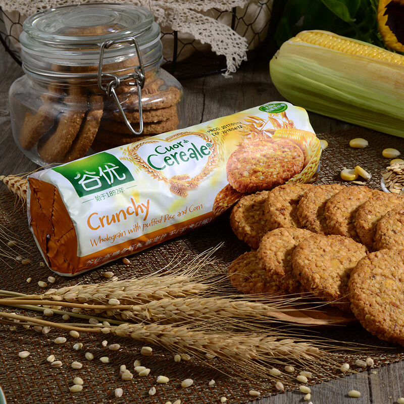 谷优谷优粗粮饼干膳食纤维燕麦饼干谷物粗粮营养代餐饱腹原玉米味265g
