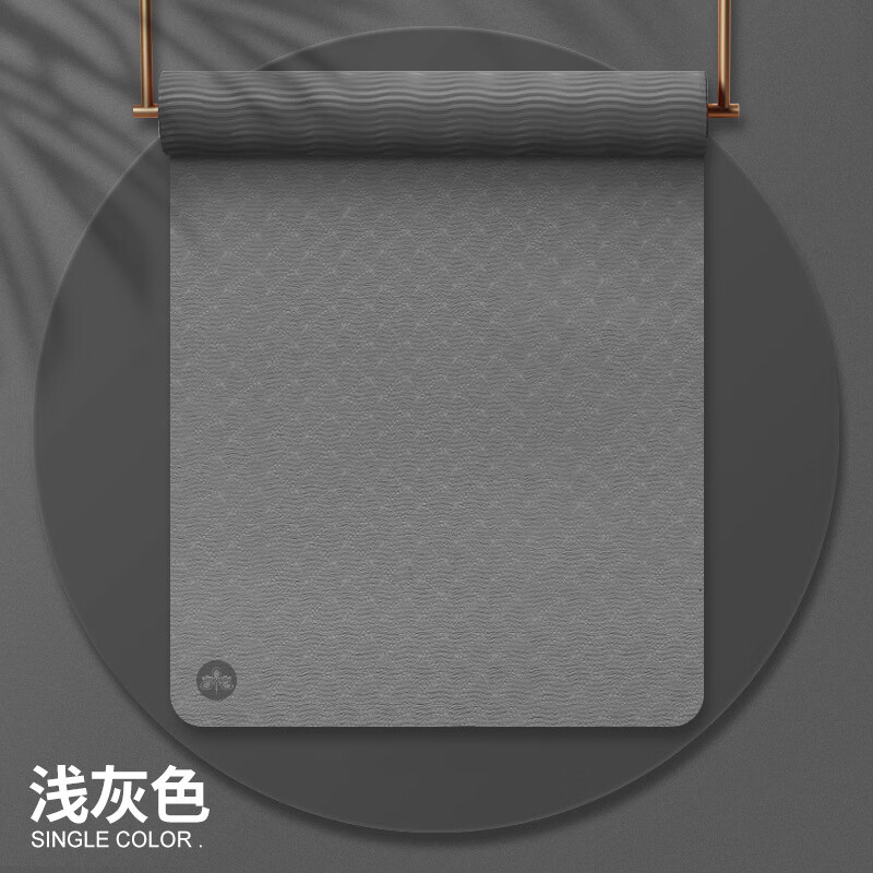 狮奥利兴瑜伽垫男士健身tpe瑜伽垫防滑静音运动男士健身垫家用加厚减震隔 灰色(升级款) 183.0x61.0