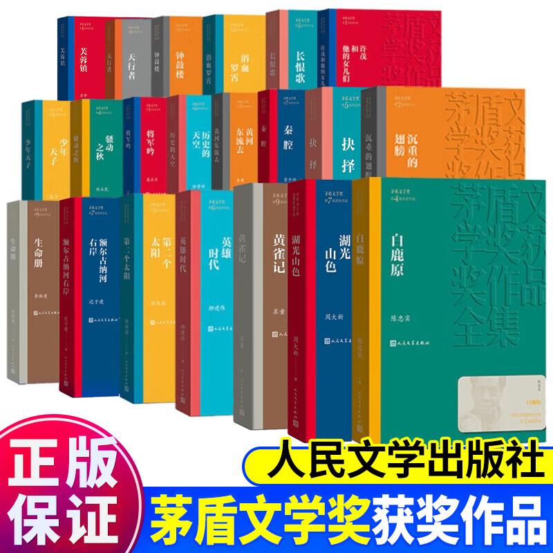 正版茅盾文学奖获奖作品全集全套38种 人民文学出版社 白鹿原额尔古纳河右岸秦腔沉重的翅膀生命册英雄时代暗算黄雀记湖光山色张居正等中国当代小说矛盾 【全21册】茅盾文学奖获奖作品21种