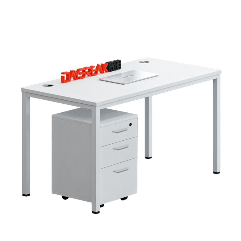 黎明  办公桌钢木简易学习书桌现代简约电脑桌含三抽活动柜1200*600*750