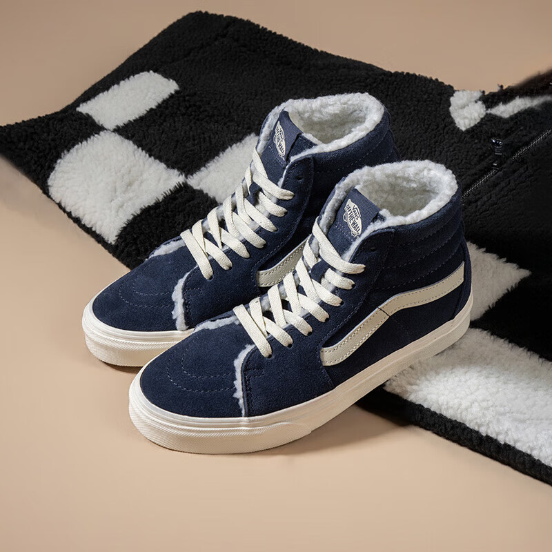 vans范斯官方 sk8-hi寂静蓝复古加绒男鞋女鞋板鞋 蓝色 36.