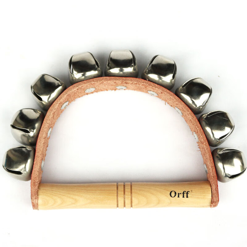orff儿童手摇铃 牛皮5握铃 奥尔夫打击乐器摇铃玩具 orff 牛皮9握铃