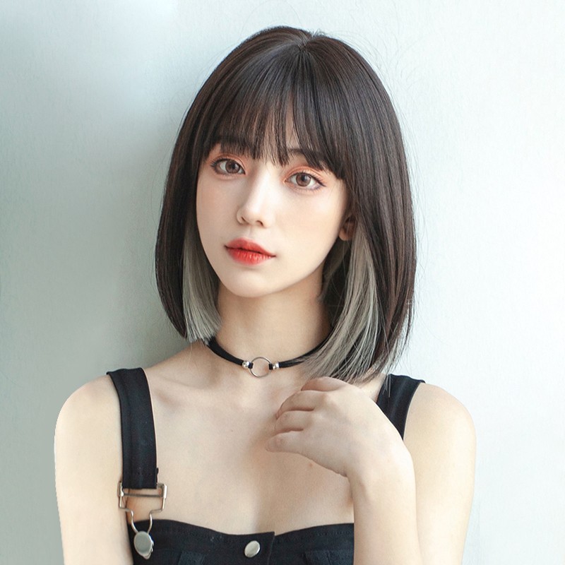 Actual SelfActual self 假发女短发波波头自然逼真全头套圆脸时尚女士假发套 黑棕挂染灰色+护理四件套使用感如何?