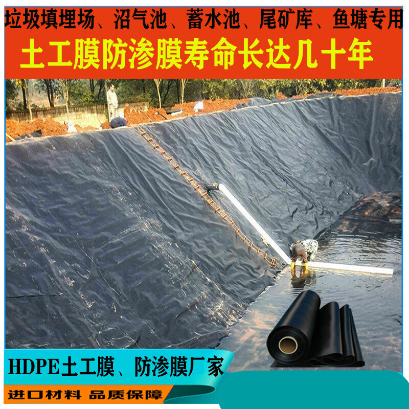 土工膜防渗膜土工布防水鱼塘蓄水藕池养殖高密度聚乙烯膜加厚 0.