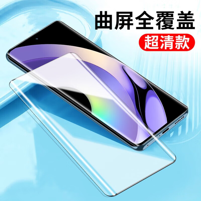 舟壳 适用 realme真我10Pro+钢化膜曲面全屏覆盖UV防爆玻璃高清磨砂防偷窥防指纹水凝软膜 (高清)双曲屏钢化膜 1片装 京东折扣/优惠券