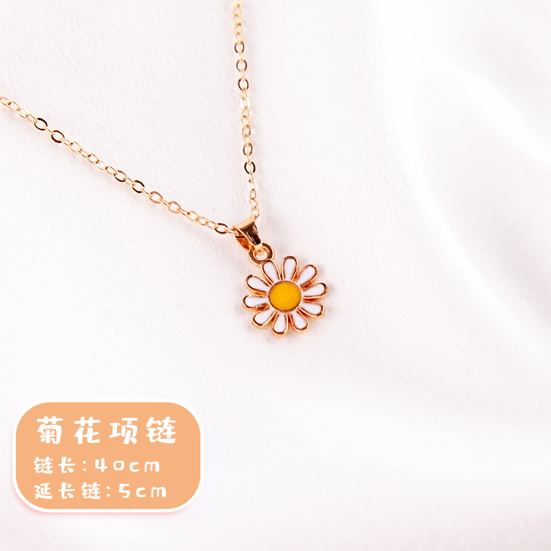 儿童时尚潮妞超仙项链 女童花朵短链夏季公主脖链锁骨链颈链饰品 小