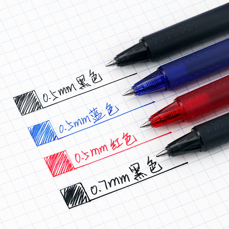 百乐（PILOT）中性笔按动黑武士学生用LVKN-15EF百乐笔Vcorn威宝签字笔水笔商务办公用笔 【0.5笔芯】5支黑芯