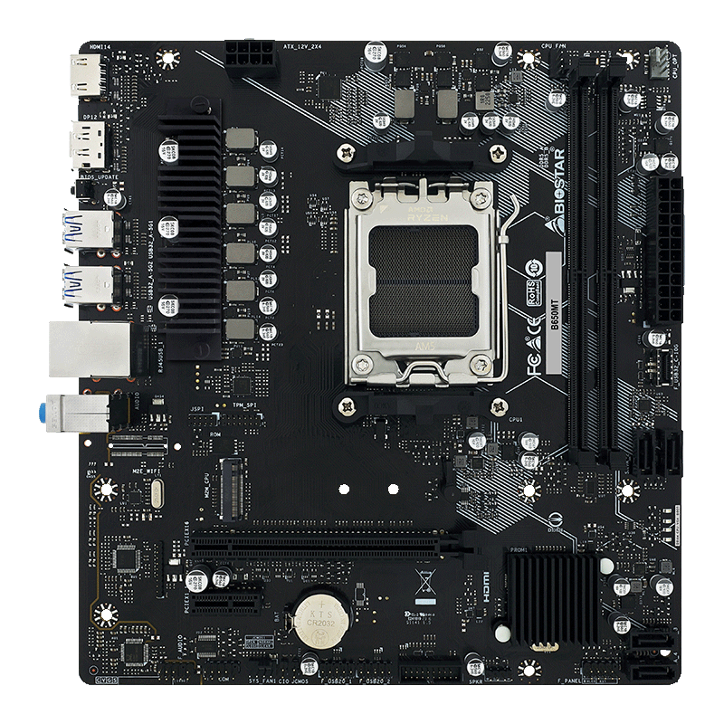 BIOSTAR 映泰 B650MT主板DDR5支持AMD CPU 7500F/7600/7700/7600X(AMD B650/AM5）