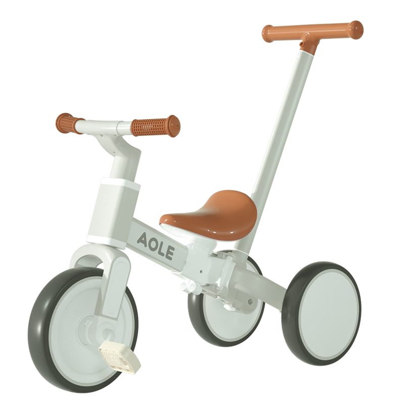 AOLE 澳乐 儿童三轮车手推车自行车多功能平衡车滑行车四合一奶咖